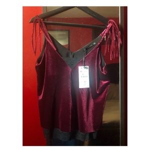 Brand New Perfect Condition Zara Velvet Cami XS